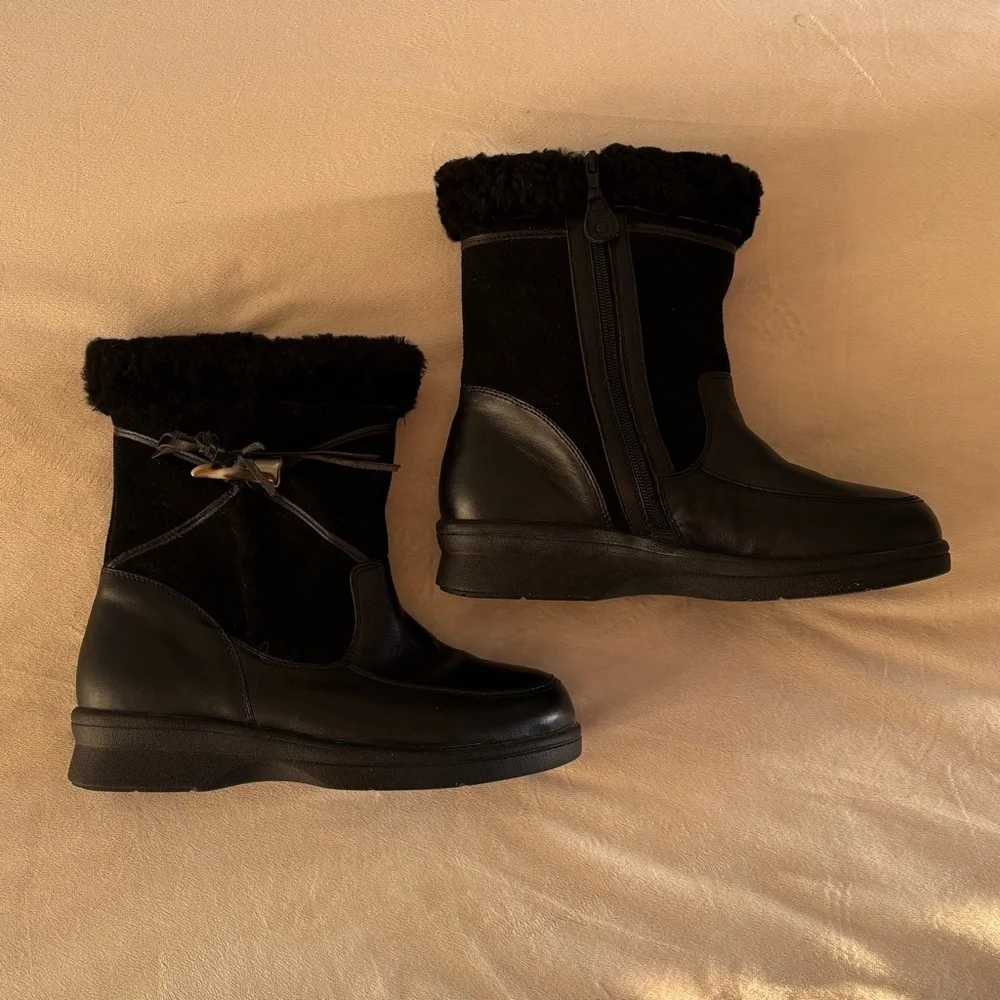 HOOPOE Fur Leather Winter Boots Size 7